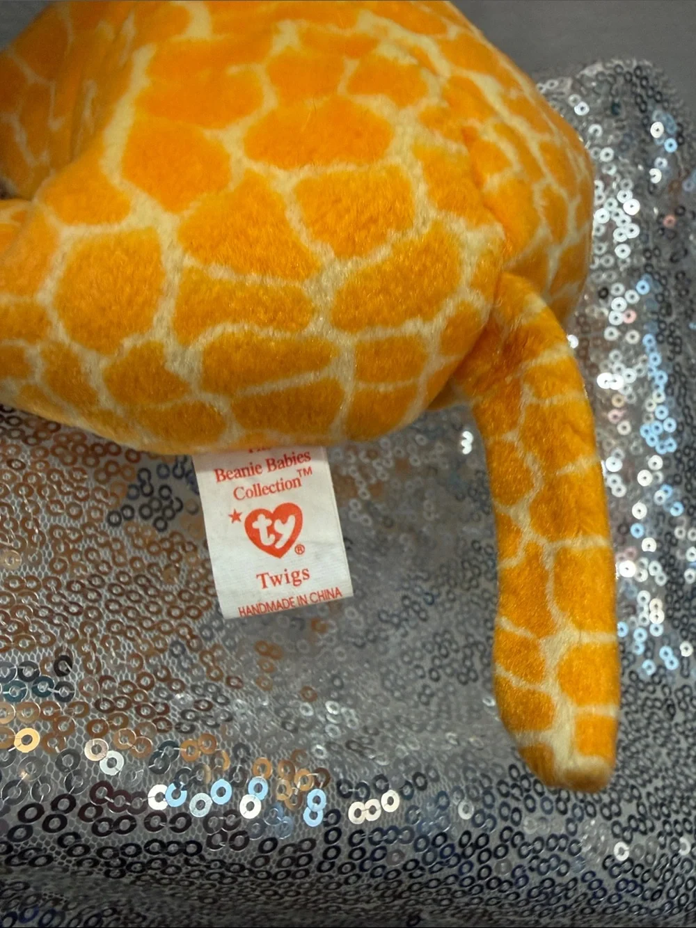 NWT Ty Twigs the Giraffe Plush Beanie Baby Toy - Orange